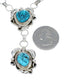 Turquoise Genuine Sterling Silver Navajo Link Necklace And Earrings Set AX127535